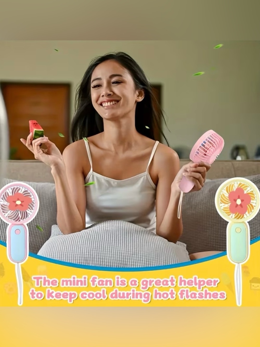 Mini hand held rechargeable fan - 2 Pc - Picture 5 of 7
